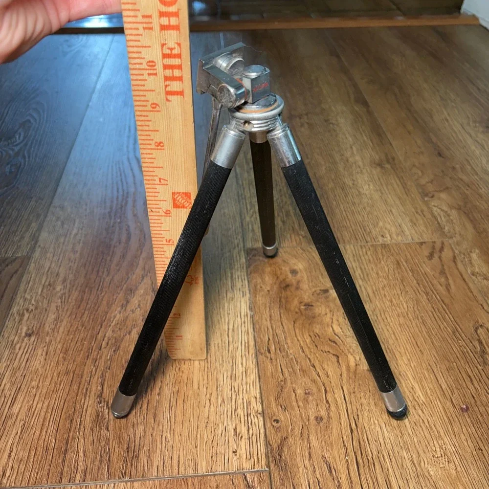Vintage Accura Japan Telescoping Camera Tripod Brass Leg Expands 50